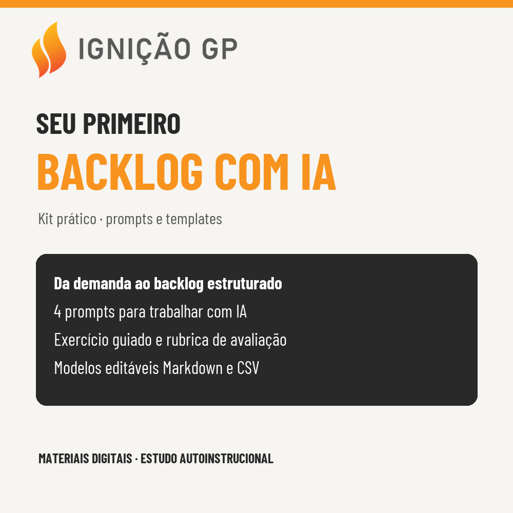 Kit Seu Primeiro Backlog com IA da Ignição GP